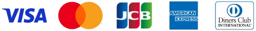 VISA、Mastercard、JCB、American Express、Diners Club